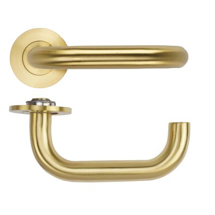 Zoo Hardware Maggiore Lever on 4mm Round Slim Sprung Rose - PVD Satin Brass
