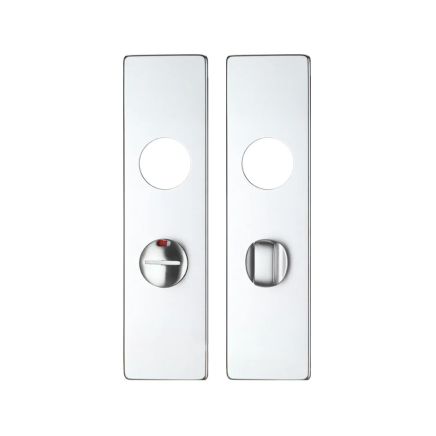 Zoo Hardware Spare Push on Bathroom Backplate for Aluminium including the Turn and release - Long Backplate - Satin