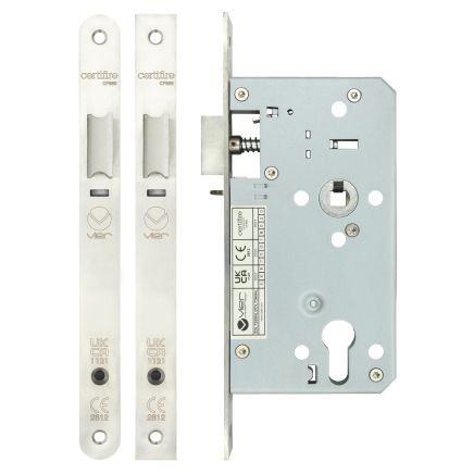 Zoo Hardware Din night latch - 72mm c/c - backset 60mm - Satin Stainless