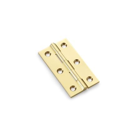 Alexander & Wilks - Heavy Pattern Solid Brass Cabinet Butt Hinge - Polished Brass - 2.5"