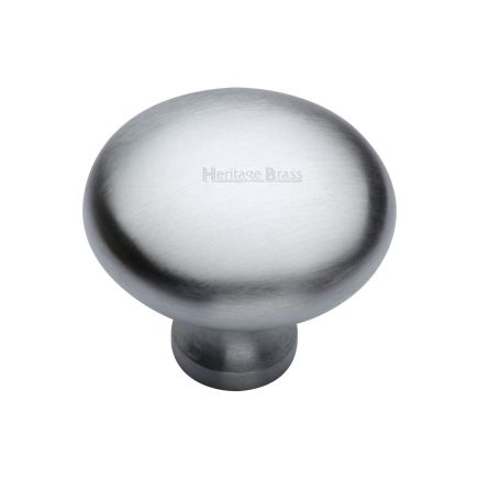 Heritage Brass Cabinet Knob Victorian Round Design 38mm Satin Chrome finish