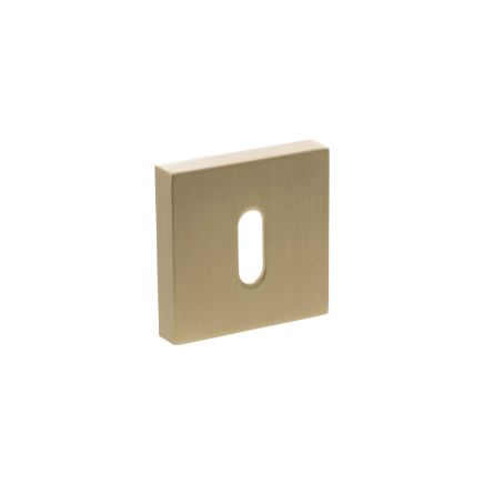 Senza Pari Key Escutcheons on Minimal Square Rose - Satin Brass (Pair)