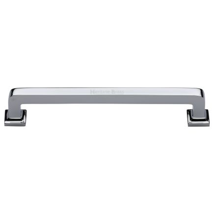 Heritage Brass Cabinet Pull Square Vintage Design 254mm CTC Polished Chrome Finish