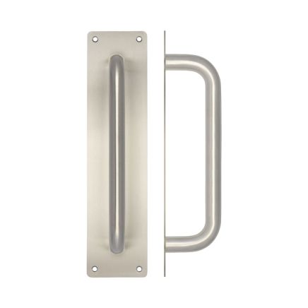 Stainless Steel Pull Handles w/ Plate 225x19mm Satin Stainless Steel - By Frelan Hardware - JSS1601