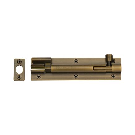 Heritage Brass Door Bolt Necked 6" x 1.5" Antique Brass finish