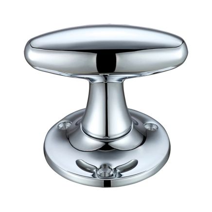 Zoo Hardware Extended Oval Mortice Knob Furniture 60mm Rose dia. - Chrome