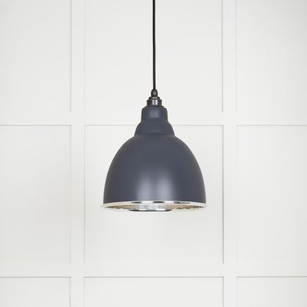 Hammered Nickel Brindley Pendant in Slate