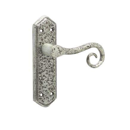 Royal Suite Door Handle on Latchplate Pewter - By Frelan Hardware - PEW401