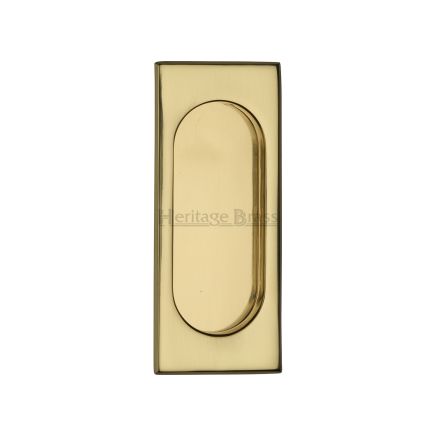 Flush Pull Handle 105mm Polished Brass Finish