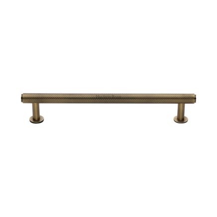 Heritage Brass Cabinet Pull Knurled Design with 16mm Rose 160mm CTC Antique Brass finish