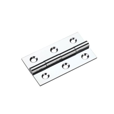 Zoo Hardware Solid drawn brass butt hinge - 50 x 28 x 1.5mm - Polished Chrome