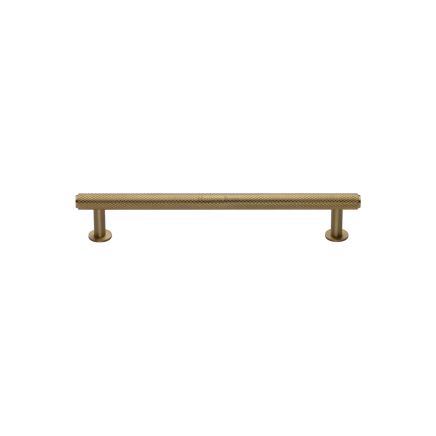 Heritage Brass Cabinet Pull Knurled Design with 16mm Rose 96mm CTC Satin Brass finish