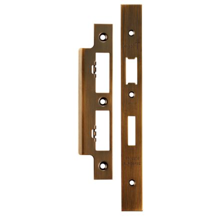 Din Sash Bathroom Forend & Strike Pack - Antique Brass