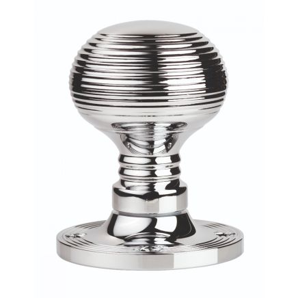 Queen Anne Mortice Rim Knob - Polished Chrome