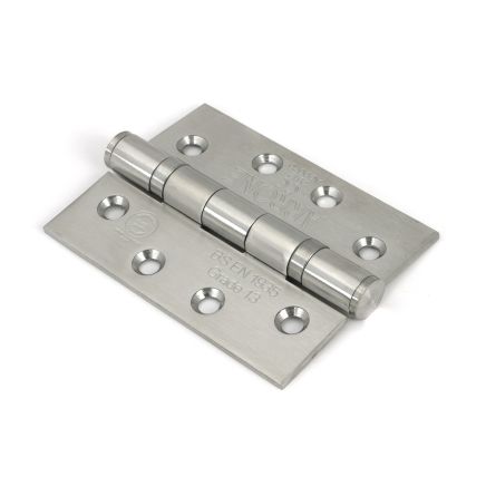 Satin SS (304) 4" Ball Bearing Butt Hinge (pair) F/R