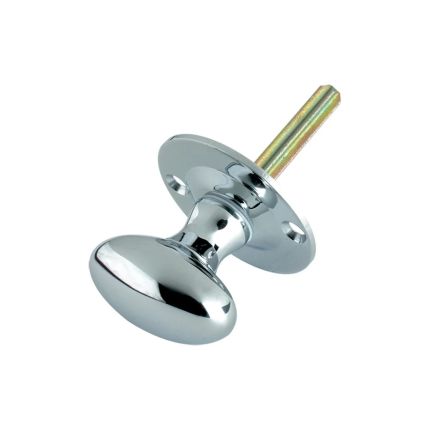 Zoo Hardware Oval Thumb Turn - Rack Bolt 38mm Rose dia. - Chrome