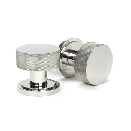 Polished Marine SS (316) Brompton Mortice/Rim Knob Set (Art Deco)