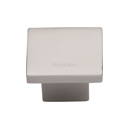 Heritage Brass Cabinet Knob Classic Square Design 32mm Polished Nickel finish