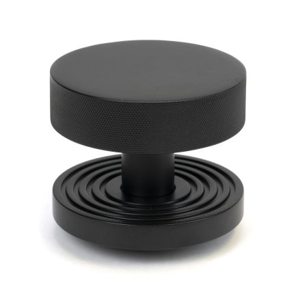 Matt Black Brompton Centre Door Knob (Beehive)