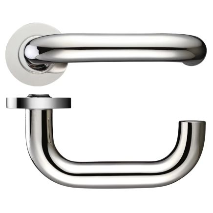 Zoo Hardware 22mm Return to Door Lever on Round Rose - Polished Stainless