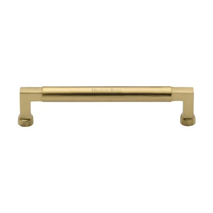 Heritage Brass Cabinet Pull Bauhaus Design 160mm CTC Satin Brass Finish