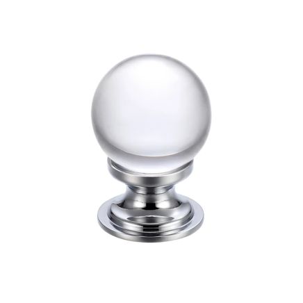 Zoo Hardware Glass Ball Cabinet Knob - Plain 30mm - Chrome