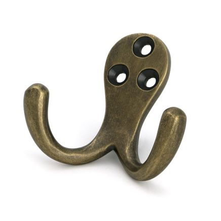 Burnished Brass Celtic Double Robe Hook