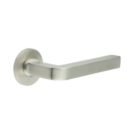 CR-104 Satin Stainless Steel Sprung Round Rose Door Handle - By Frelan Hardware - CR-104A1SSS