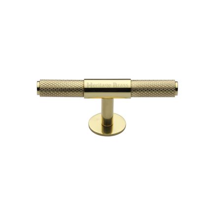 Heritage Brass Cabinet Knob Knurled Fountain Design 90mm Polished Brass finish