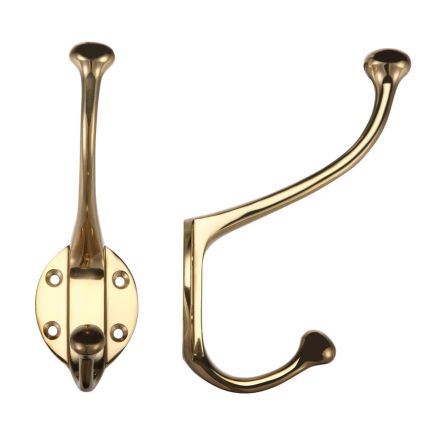 Zoo Hardware Hat and Coat Hook - Polished Brass
