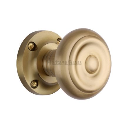 Heritage Brass Mortice Knob Aylesbury Design Satin Brass Finish