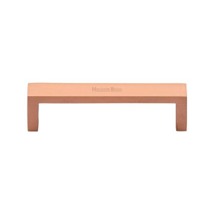 Heritage Brass Cabinet Pull Wide Metro Design 101mm CTC Satin Rose Gold Finish