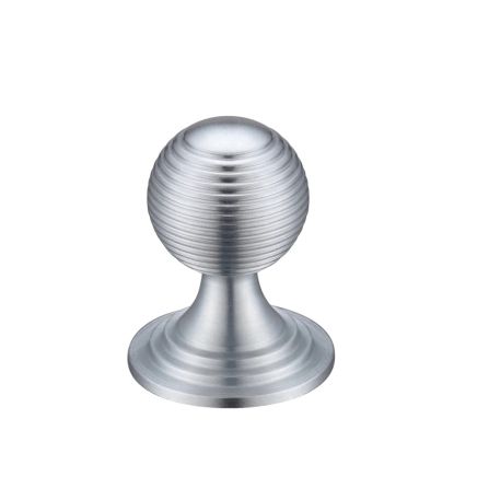 Zoo Hardware Queen Anne Ringed Knob 32mm rose dia. - Satin
