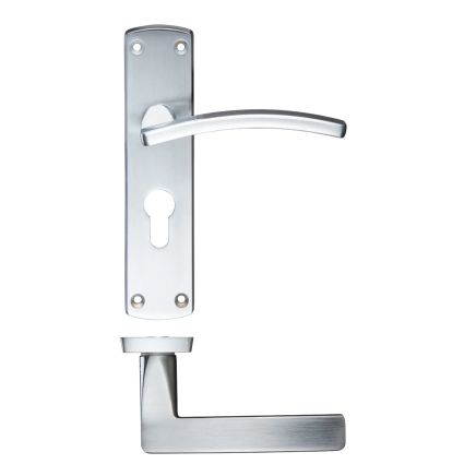 Zoo Hardware Toledo lever on euro backplate - Satin Chrome
