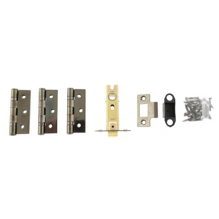 Atlantic Latch Pack [CE] 3" (Latch x1) + 3"x2" (Hinge x3) - Black Nickel