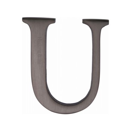 Heritage Brass Alphabet U Pin Fix 51mm (2") Matt Bronze Finish