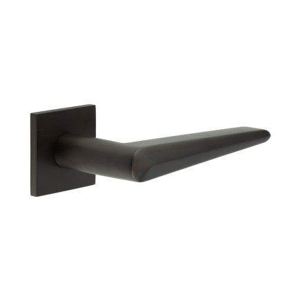 CR-107 Dark Bronze Sprung Square Rose Door Handle - By Frelan Hardware - CR-107B1DB