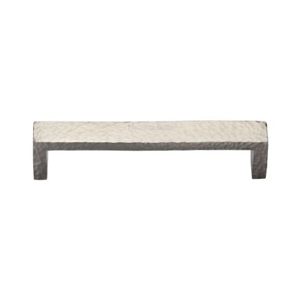 Heritage Brass Cabinet Pull Hammered Wide Metro Design 101mm CTC Satin Nickel Finish