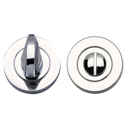 Jedo Designer Turns & Releases 50mm Round Rose no Indicator 50x10mm Polished Chrome - By Frelan Hardware - JV422PC