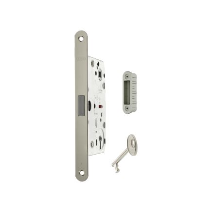AGB Polaris 2XT Magnetic Key Sashlock 50mm backset with strike plates for ALU doors - Satin Chrome