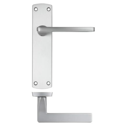 Zoo Hardware Leon lever on latch backplate - Satin Chrome