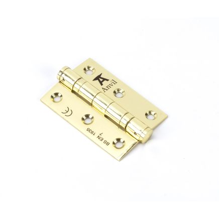 Polished Brass 3" Ball Bearing Butt Hinge (pair) ss
