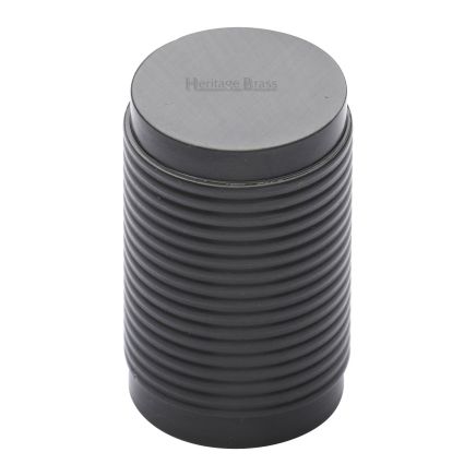 Heritage Brass Cabinet Knob Cylindric Ribbed Design 21mm Matt Bronze finish