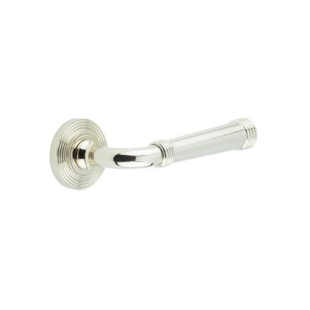 Highgate Door Handles Reeded Rose Polished Nickel - By Frelan Hardware - BUR35KIT160