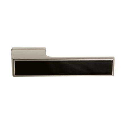 Tupai Rapido VersaLine Tobar Lever Door Handle on Long Rose - Pearl Black Decorative Plate - Pearl Nickel