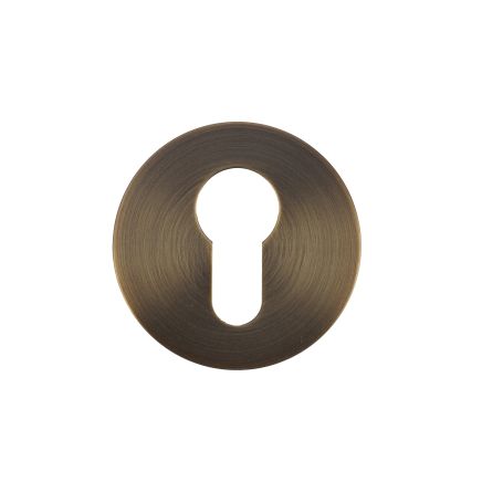 Zoo Hardware Euro Profile Escutcheon - Rosso Slim - 4mm - Antique Brass