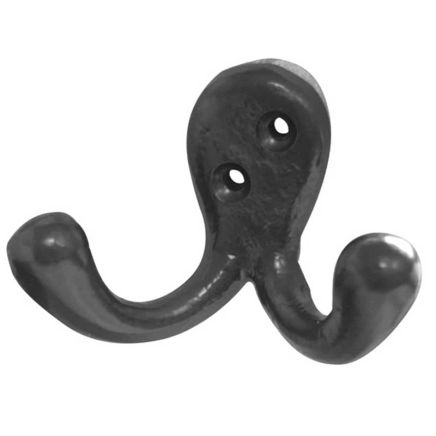 Antique Double Robe Hooks Black - By Frelan Hardware - JAB79