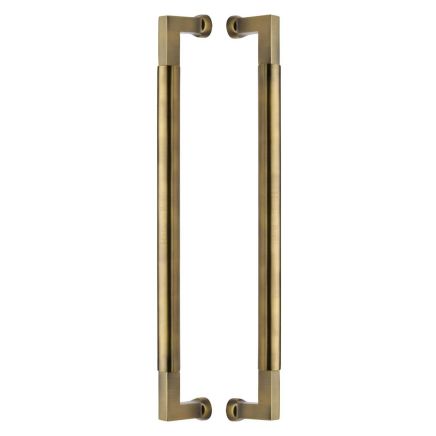 Heritage Brass Door Pull Handle Bauhaus Design 483mm Antique Brass Finish