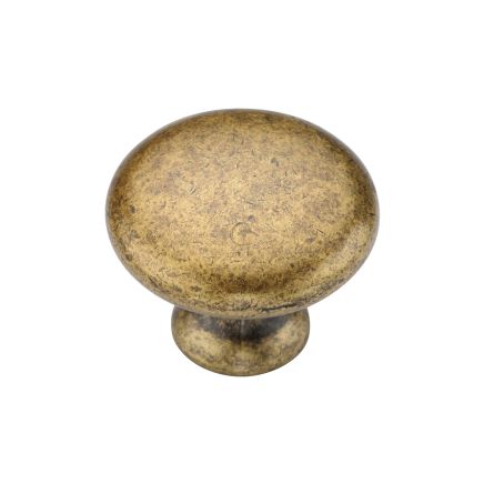 Classic Round Knob 030mm Distressed Brass finish