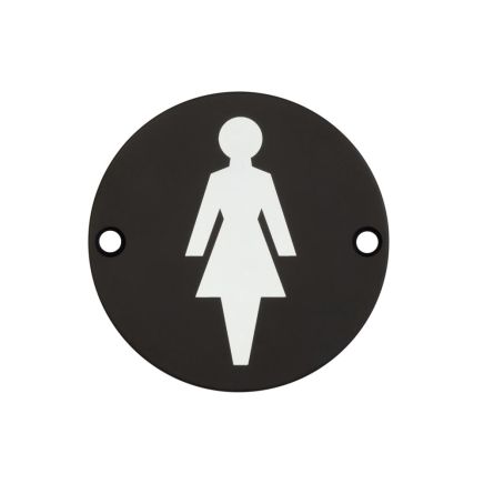 Stainless Steel Female Symbol 75mm Black - By Frelan Hardware - JS103MB